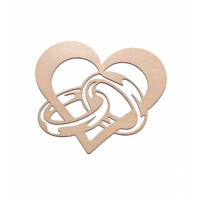 Serce z obrączkami dekor...