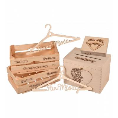 Drewniany zestaw ŚLUBNY