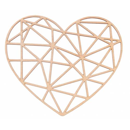 Drewniane serce geometryczne