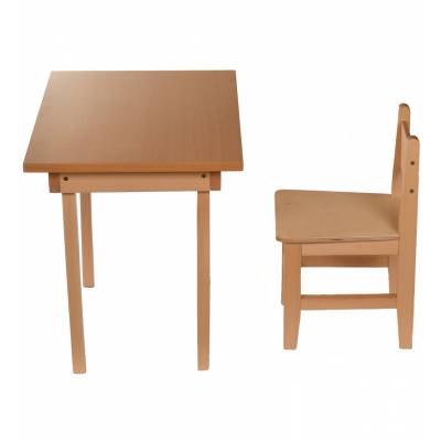 DREWNIANY STOLIK Z KRZESEŁKIEM