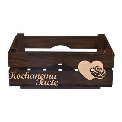 Drewniana skrzynka brązowa...