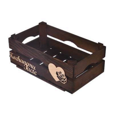 Drewniana skrzynka brązowa...