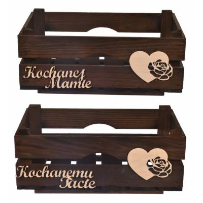 Drewniana skrzynka brązowa...