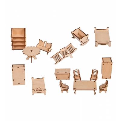 Komplet mebli drewnianych...