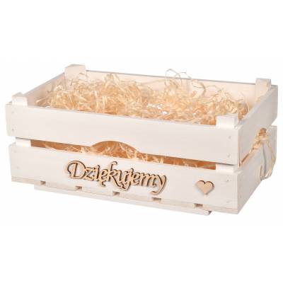 Drewniana biała skrzynka na...