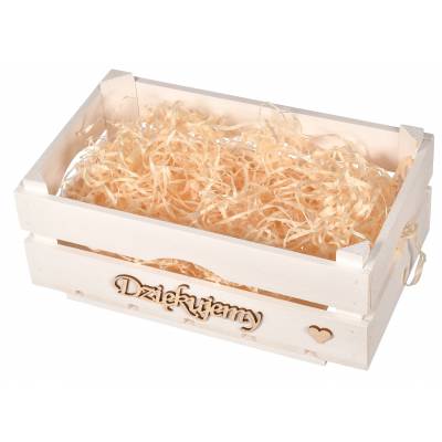 Drewniana biała skrzynka na...