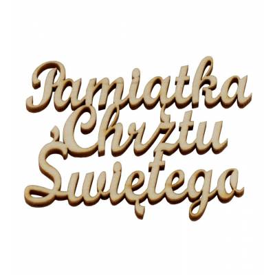 Napis z sklejki chrzest święty