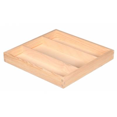 Drewniane pudełko z trzema...