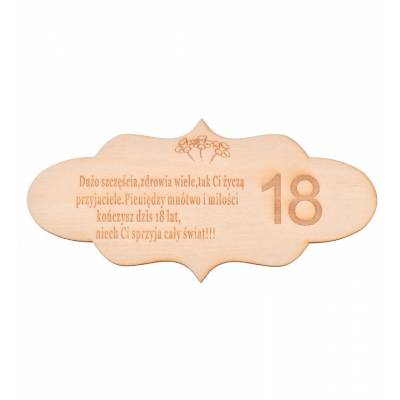 Drewniana ozdoba urodzinowa...