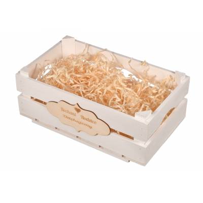 Biała skrzynka drewniana na...