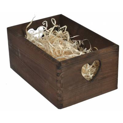 Brązowa drewniana skrzynka...