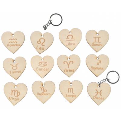 Drewniany brelok znaki zodiaku