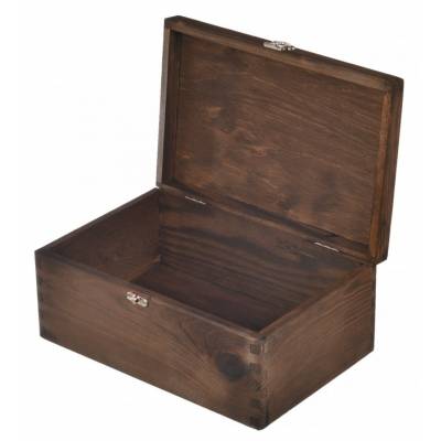 Brązowe pudełko drewniane z...