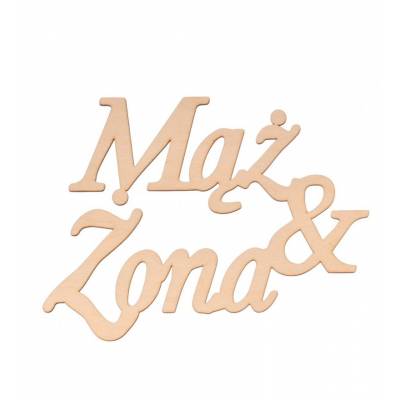 Drewniany napis Mąż i Żona...
