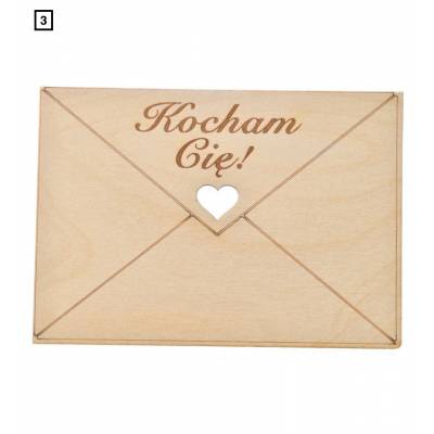 Drewniana kartka prezent...