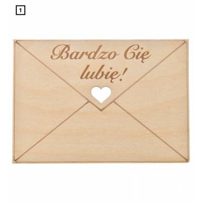 Drewniana kartka prezent...