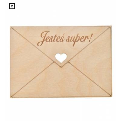 Drewniana kartka prezent...