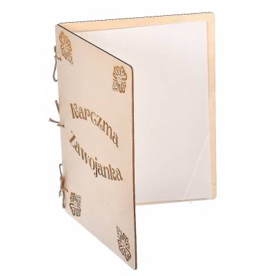 Karta menu z drewna...