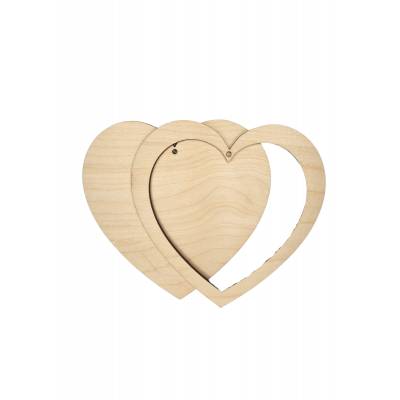 Serce z sklejki z ramką 13cm