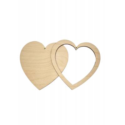 Serce z sklejki z ramką 13cm