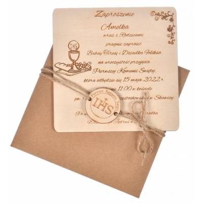 Zaproszenie komunia święta