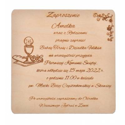 Zaproszenie komunia święta