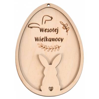 Zawieszka z drewna jajko...