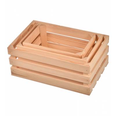 Zestaw drewnianych skrzynek...