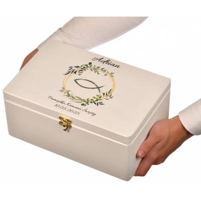 Komunijne pudełko z drewna...