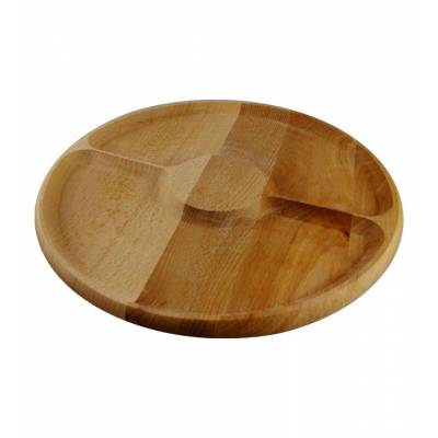 Drewniana okrągła tacka na...