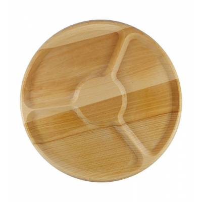 Drewniana okrągła tacka na...