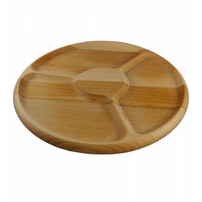 Drewniana okrągła tacka na...