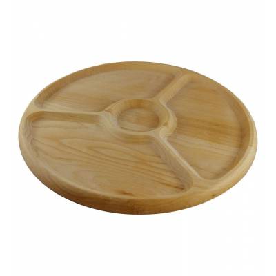 Drewniana okrągła tacka na...