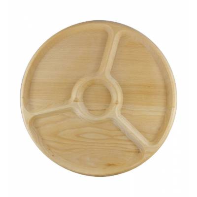 Drewniana okrągła tacka na...