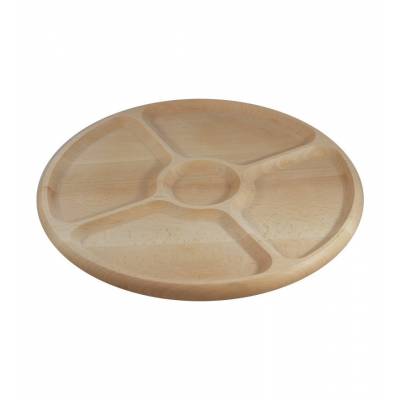 Drewniana okrągła tacka na...